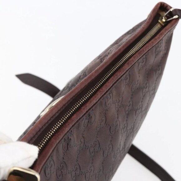 GUCCI Guccissima Abbey GG Canvas Bag Leather Bordeaux Gold 131326 Auth ep11342 - Picture 6 of 16